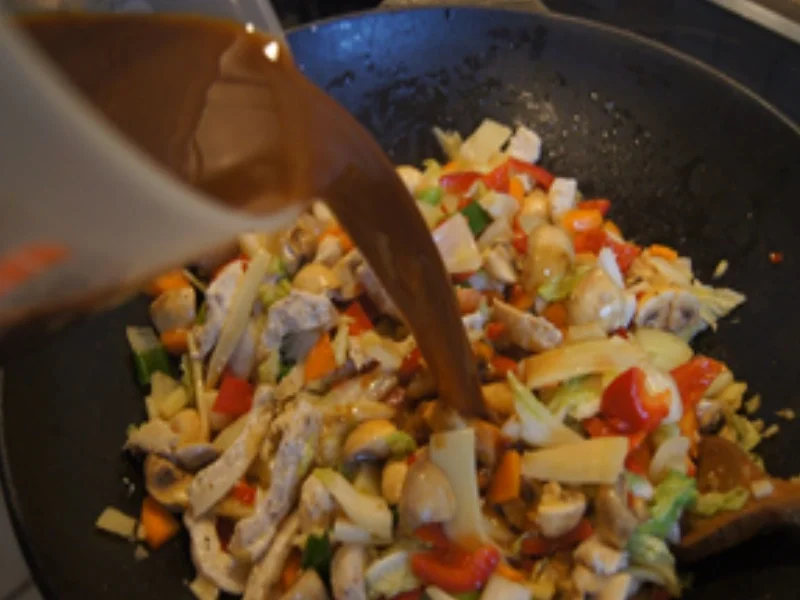 Gebratenes Hähnchenbrustfilet mit bunten Gemüse und Basmatireis - Rezept - Bild Nr. 15151