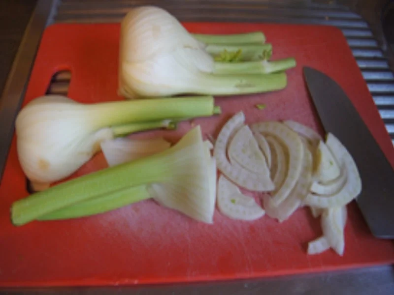 Lachs auf Curry-Sahne-Fenchelgemüse - Rezept - Bild Nr. 15157