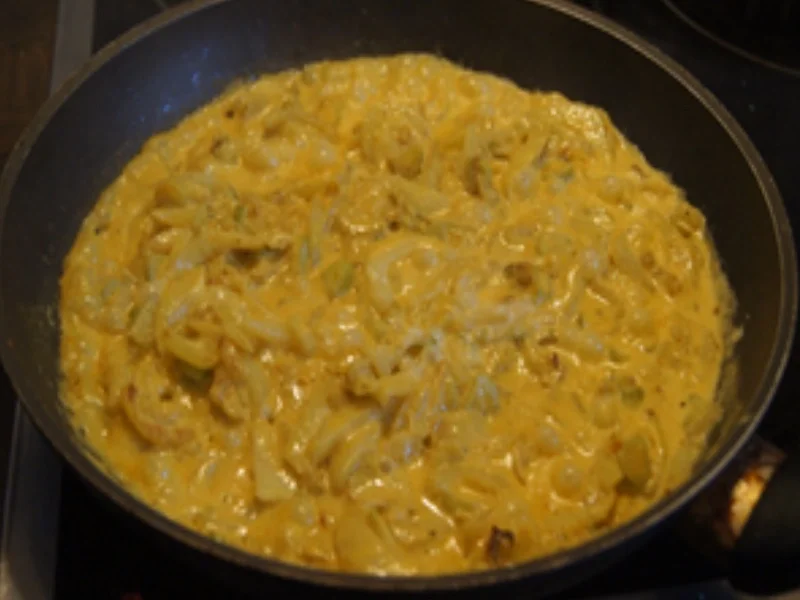 Lachs auf Curry-Sahne-Fenchelgemüse - Rezept - Bild Nr. 15164