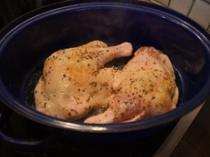 Rezept: Gänsekeule mit Böhmischen Knödeln, Gemüsecreme und Apfelrotkohl Bild Nr. 15237 Gänsekeule mit Böhmischen Knödeln, Gemüsecreme und Apfelrotkohl - Rezept - Bild Nr. 15237