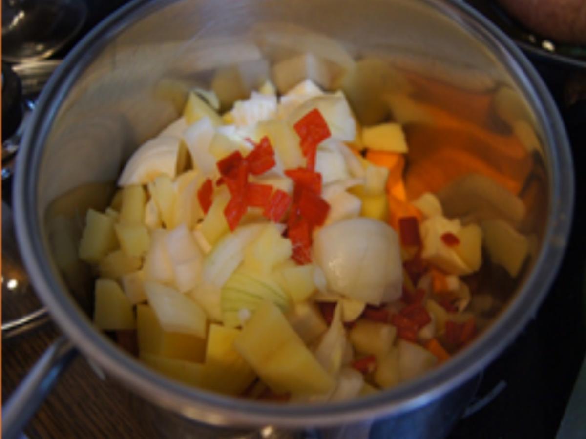 Schwartenwurst mit Bobby-Bohnen und pikanten Kartoffelstampf mit Süßkartoffel - Rezept - Bild Nr. 10