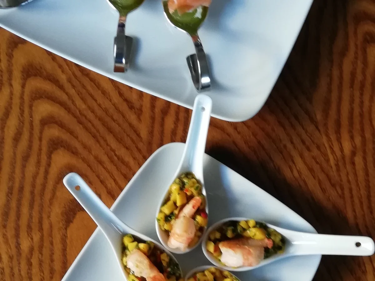 Gurken Gelee mit Räucherlachs und Feigensenfcreme - Rezept - Bild Nr. 15262