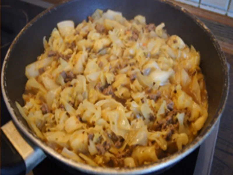 Rinderhackfleisch-Spitzkohl-Pfanne - Rezept - Bild Nr. 15265