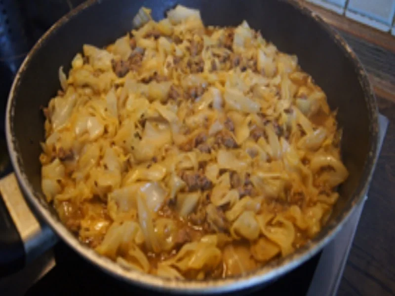 Rinderhackfleisch-Spitzkohl-Pfanne - Rezept - Bild Nr. 15266