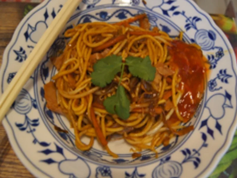 Mie-Nudeln mit Gemüse und gekochten Schinken - Rezept - Bild Nr. 19