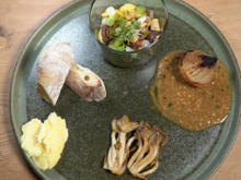 Zwiebeln mit Miso-Butter, Urkarotten mit Matcha-Dressing, Limonen-Seitlinge Yakitori-Art - Rezept - Bild Nr. 2