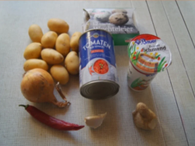 Tomatencurry mit Wachteleiern und Drillingen - Rezept - Bild Nr. 15262