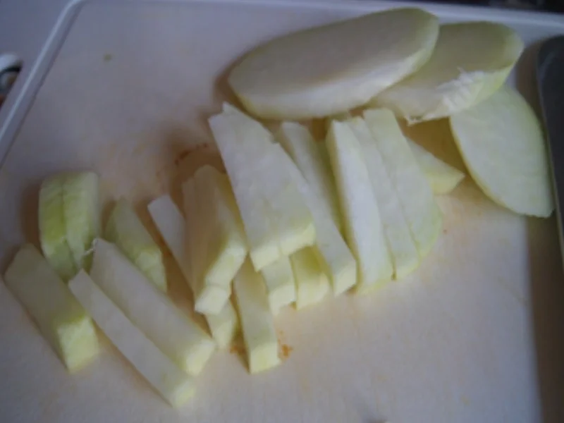 Nackenkotelett mit Rahm-Kohlrabi und Süßkartoffelstampf - Rezept - Bild Nr. 7