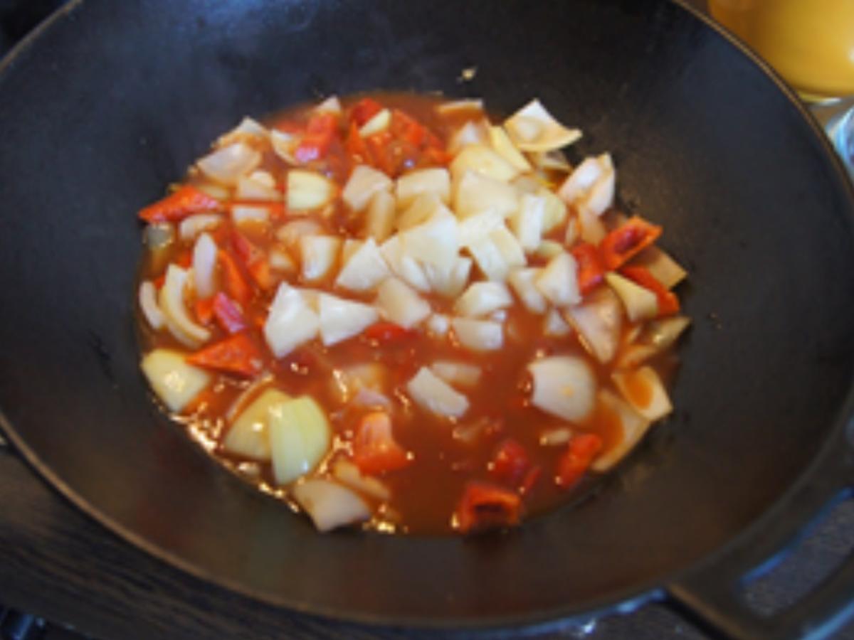 Seelachsfilet frittiert mit Gemüse süß-sauer und Basmati-Reis - Rezept - Bild Nr. 11