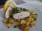 Rezept: Hähnchenbrust und Kartoffeln vom Blech mit Kräuterbutter Bild Nr. 15294 Hähnchenbrust und Kartoffeln vom Blech mit Kräuterbutter - Rezept - Bild Nr. 15294