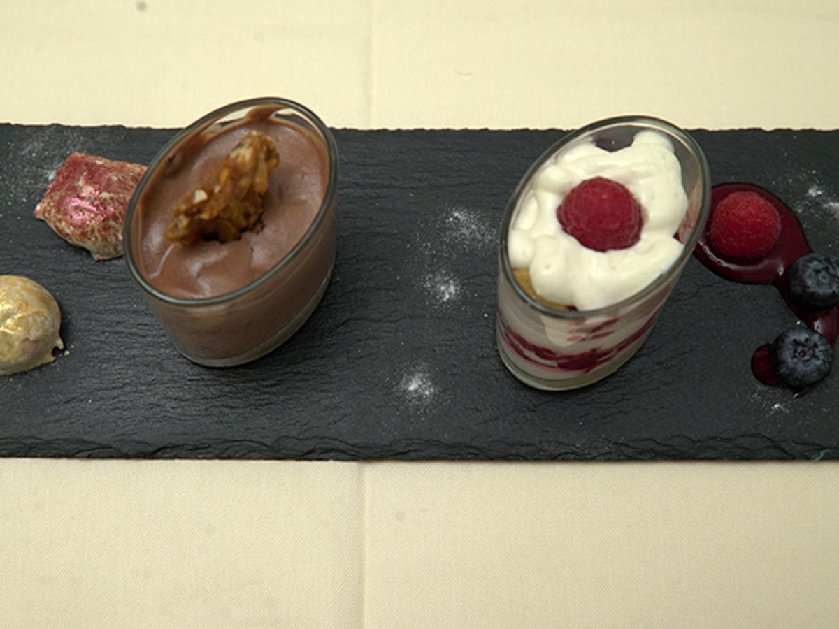 Pralinenmousse und Himbeer Tiramisu - einfach - von Das perfekte Dinner