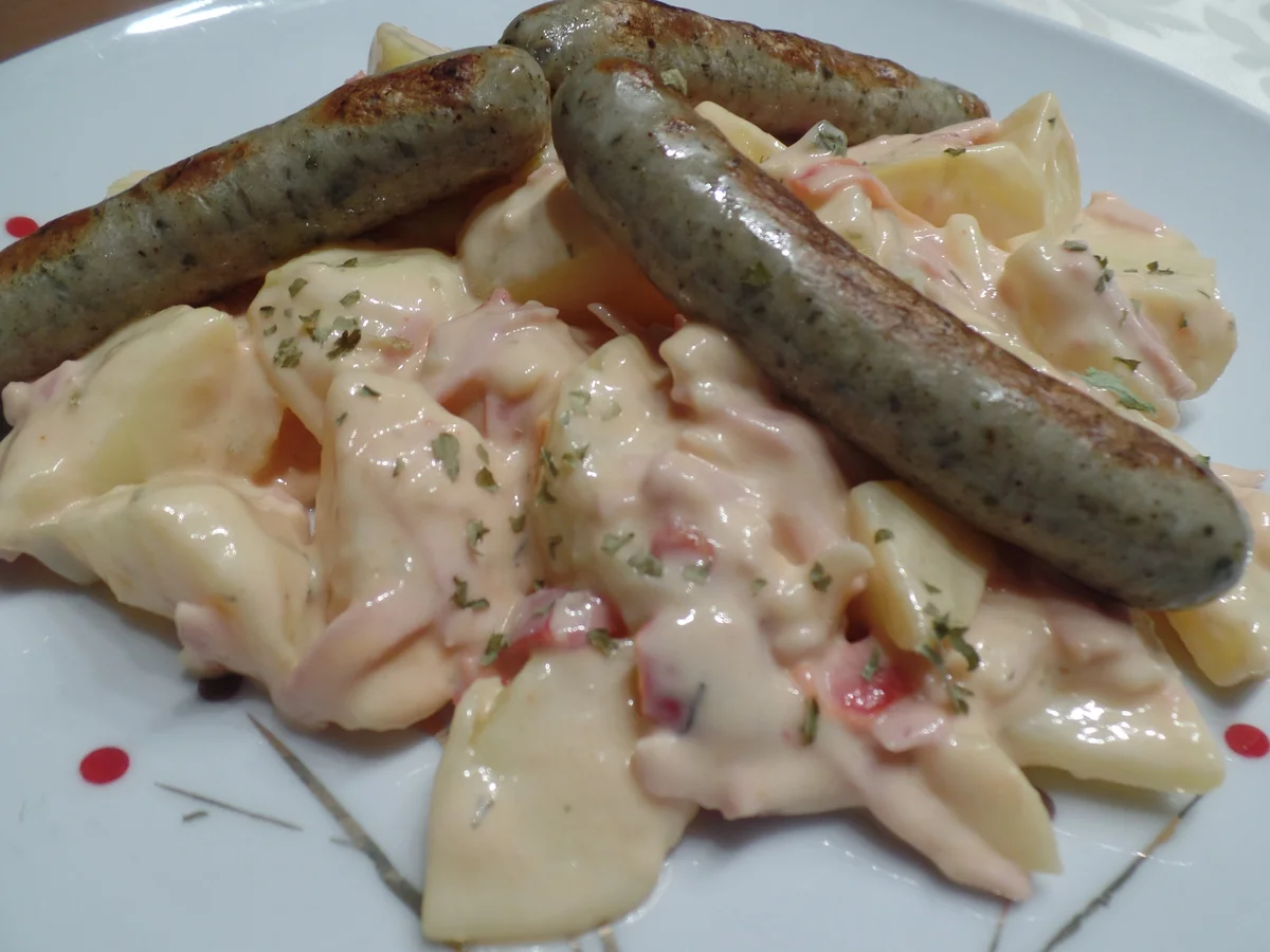 Rezept: Pikanter-Kartoffelsalat mit Würstchen Bild Nr. 15294 Pikanter-Kartoffelsalat mit Würstchen - Rezept - Bild Nr. 15294