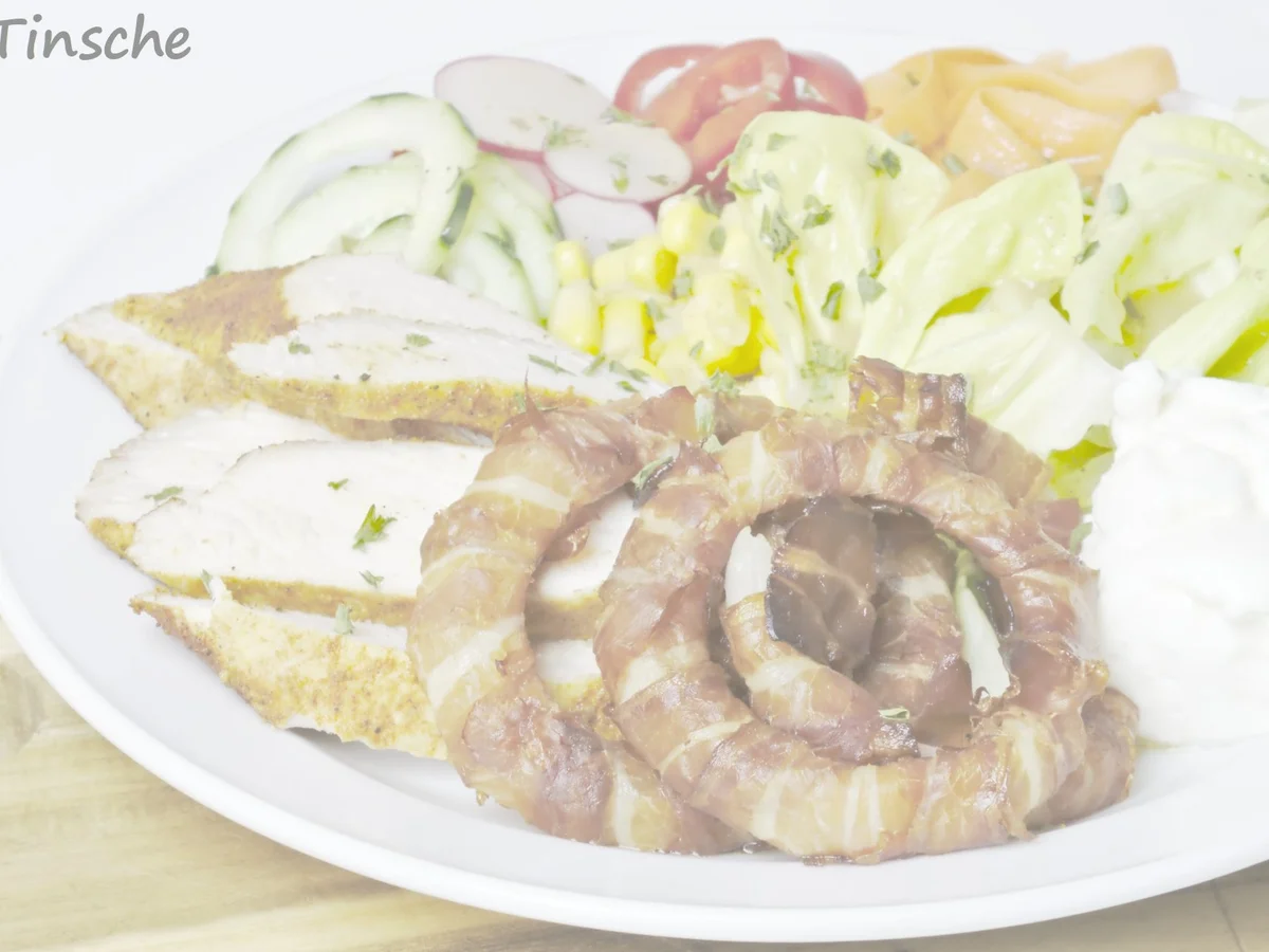 Zwiebelringe im Speckmantel & zartes Putenfilet aus dem Backofen - Rezept - Bild Nr. 15298