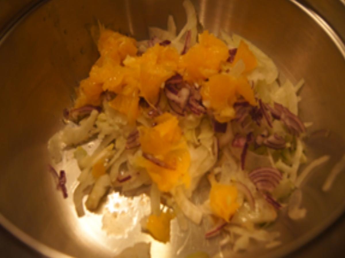 Fenchel-Orangen-Salat mit gekochten Schinken - Rezept - Bild Nr. 5