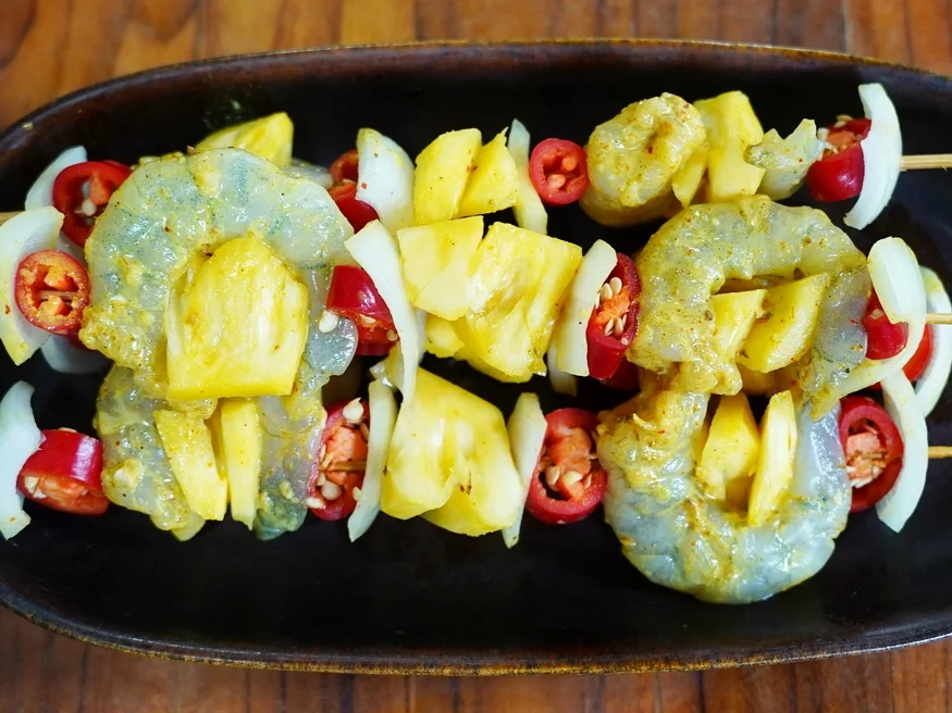 Rezept: Karibische Garnelen-Spieße kulinarische Weltreise 01/22 Bild Nr. 15294 Karibische Garnelen-Spieße kulinarische Weltreise 01/22 - Rezept - Bild Nr. 15294