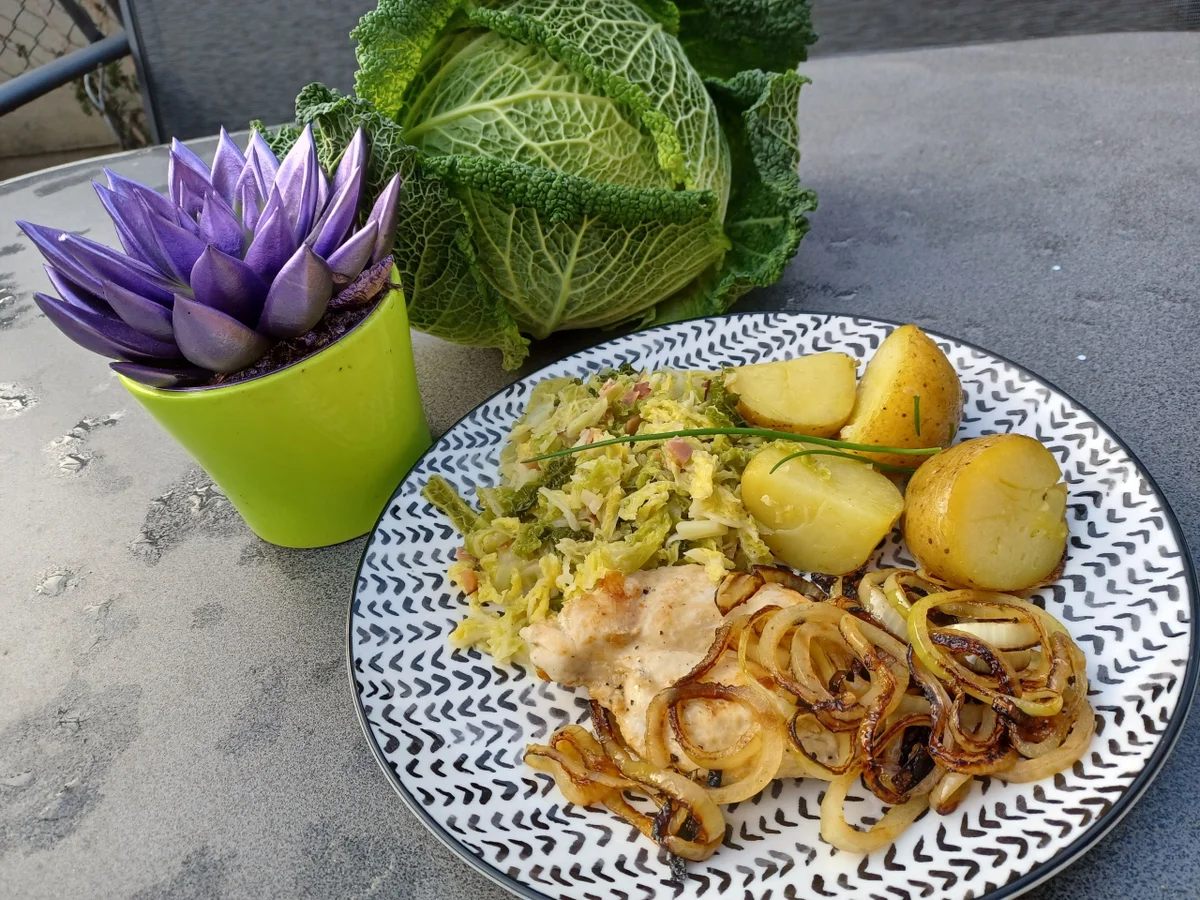 Hähnchensteak mit Rahmwirsing - Rezept - Bild Nr. 15307