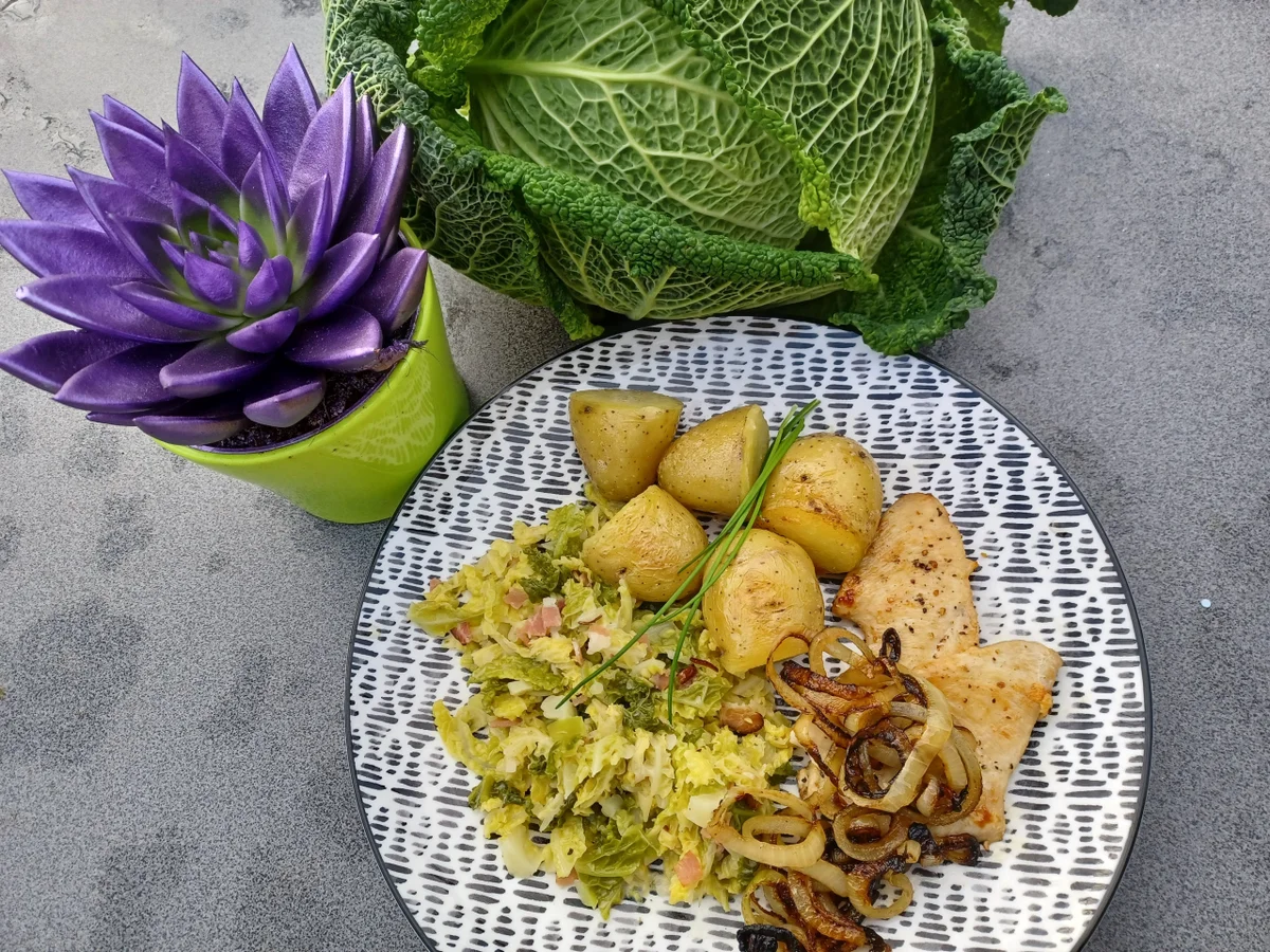 Hähnchensteak mit Rahmwirsing - Rezept - Bild Nr. 15310