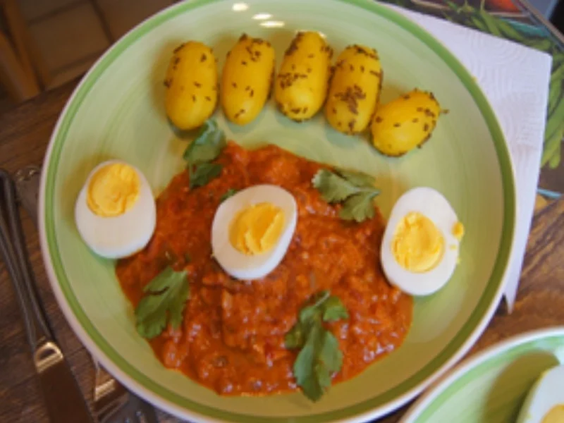 Eiercurry mit Tomaten und Kümmel-Drillingen - Rezept - Bild Nr. 15307