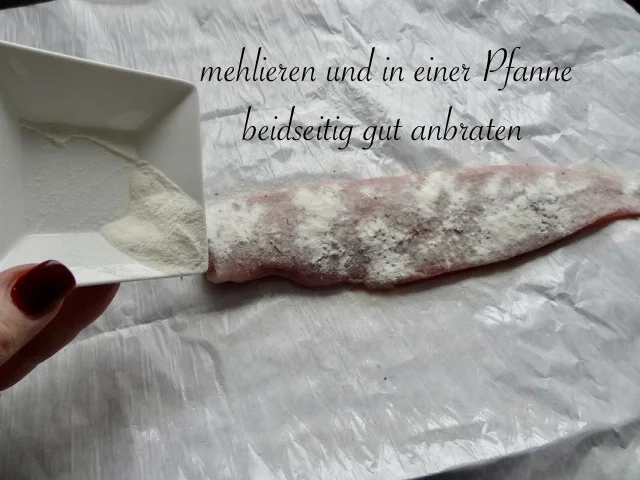 Rezept: gebratenes Welsfilet auf Zitronen - Nudelreis mit kleiner Gemüsebeilage Bild Nr. 5 gebratenes Welsfilet auf Zitronen - Nudelreis mit kleiner Gemüsebeilage - Rezept - Bild Nr. 5