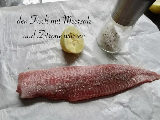 Rezept: gebratenes Welsfilet auf Zitronen - Nudelreis mit kleiner Gemüsebeilage Bild Nr. 4 gebratenes Welsfilet auf Zitronen - Nudelreis mit kleiner Gemüsebeilage - Rezept - Bild Nr. 4