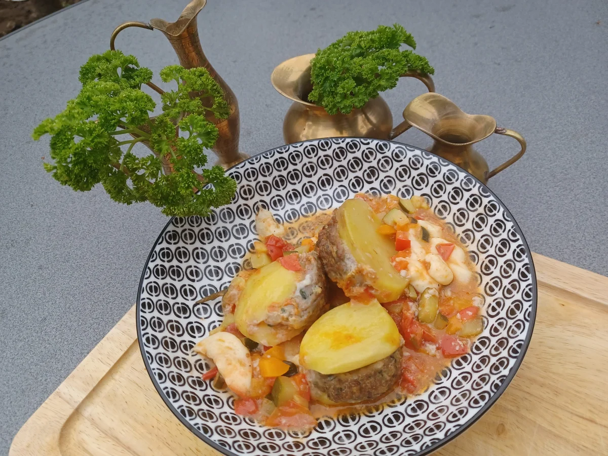 Gemüseragout mit gefüllten Kartoffeln - Rezept - Bild Nr. 2