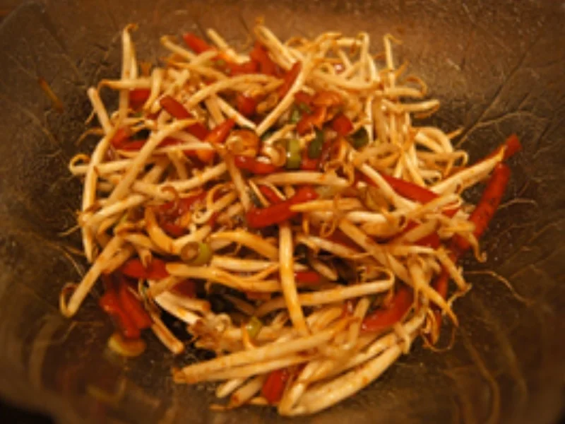 Rezept: Sojasprossensalat mit Paprika und Frühlingszwiebeln Bild Nr. 2 Sojasprossensalat mit Paprika und Frühlingszwiebeln - Rezept - Bild Nr. 2