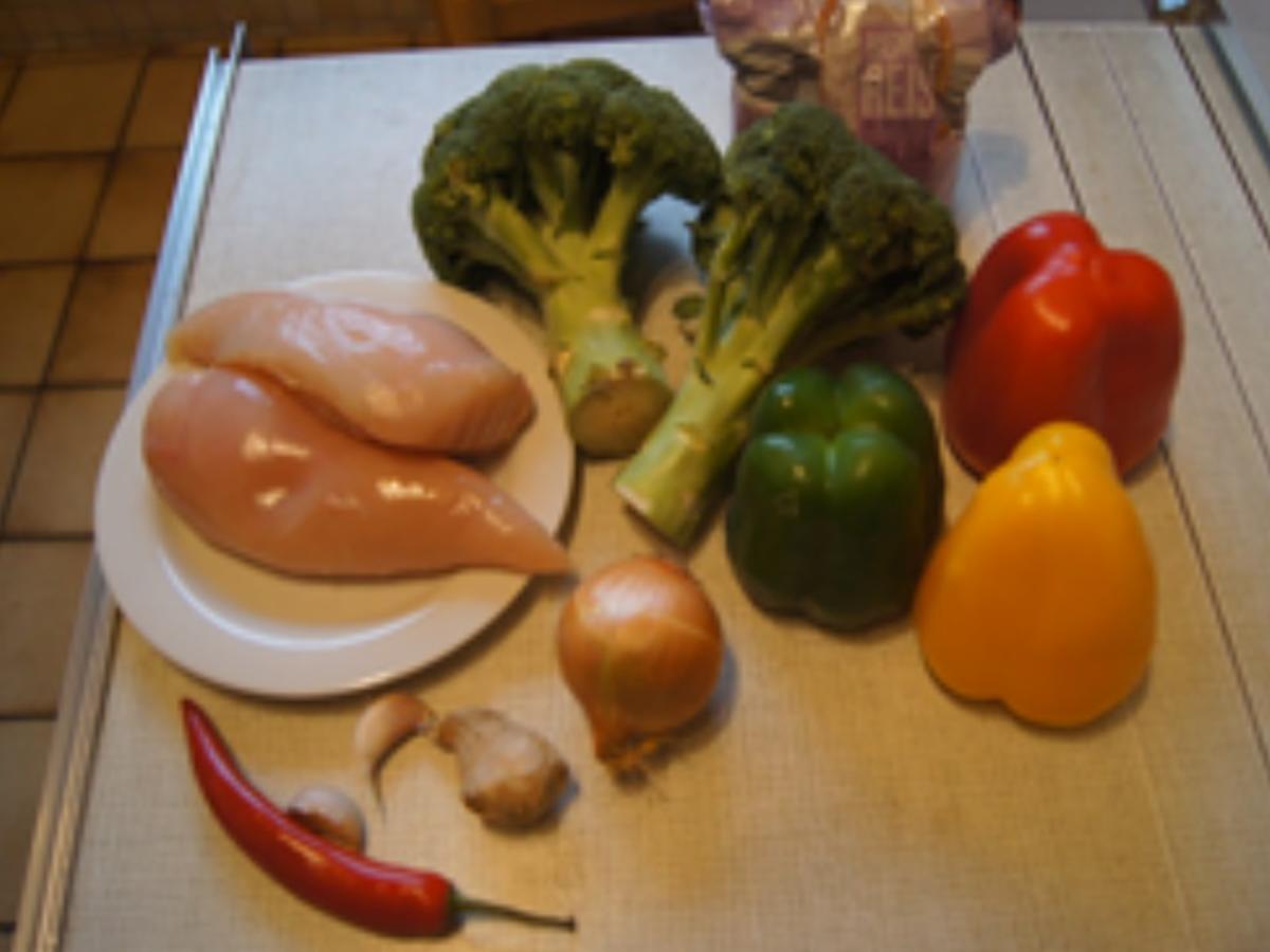 Hähnchenbrustfilet mit Paprikamix, Brokkoli und Basmatireis - Rezept - Bild Nr. 3