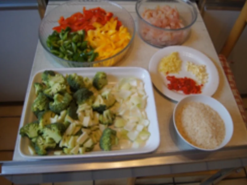 Hähnchenbrustfilet mit Paprikamix, Brokkoli und Basmatireis - Rezept - Bild Nr. 6