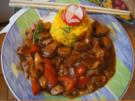 Hähnchenbrustfilet mit Champignons und gelben Basmatireis mit Koriander - Rezept - Bild Nr. 2