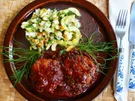 Saftige Fleischküchle mit buntem Kartoffelsalat - Rezept - Bild Nr. 15353