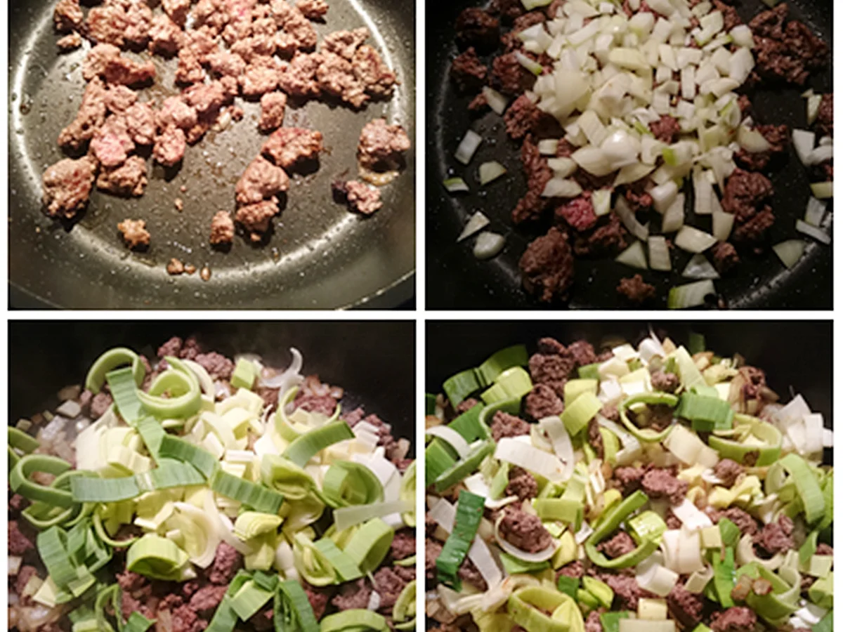 Nudeln mit Hack, Lauch, Möhren, Zwiebeln in Currysahne - Rezept - Bild Nr. 15370