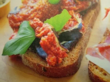 Brot getoastet mit Feigen und Parmaschinken - Rezept