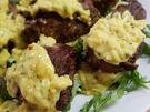 Geflügel, Ente: Entenbruststreifen im Brotkrümelmantel mit Orangenrahm-Risotto auf Rucola - Rezept - Bild Nr. 2
