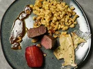 Rezept: Rehrücken mit Haselnussspätzle, Pilzen und Rotweinjus Bild Nr. 2 Rehrücken mit Haselnussspätzle, Pilzen und Rotweinjus - Rezept - Bild Nr. 2