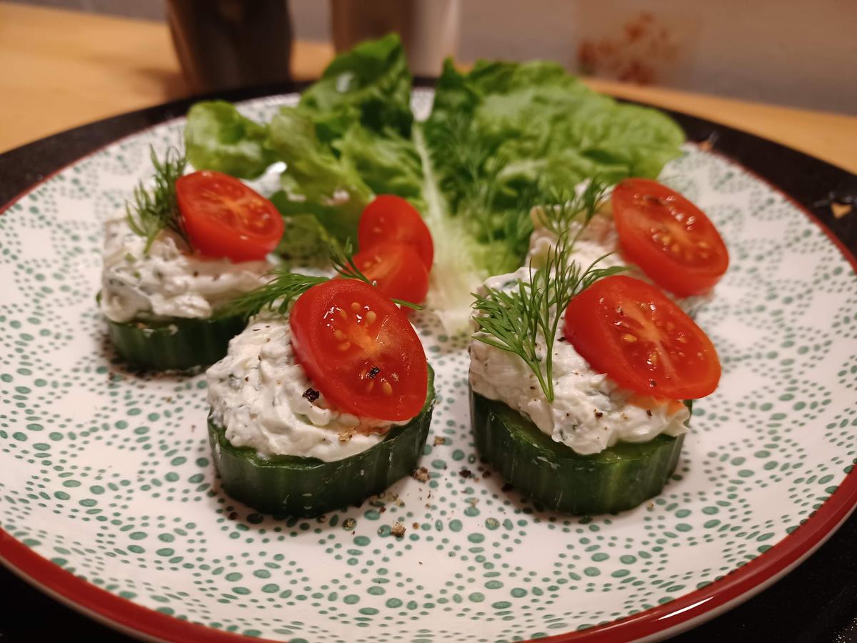 Gurke - Frischkäse - Häppchen - Rezept - kochbar.de