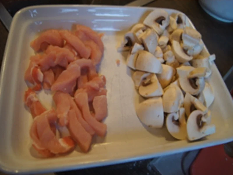 Curry-Rahmgeschnetzeltes mit Champignons, Honig-bundmöhren und Mehlklößen - Rezept - Bild Nr. 15417