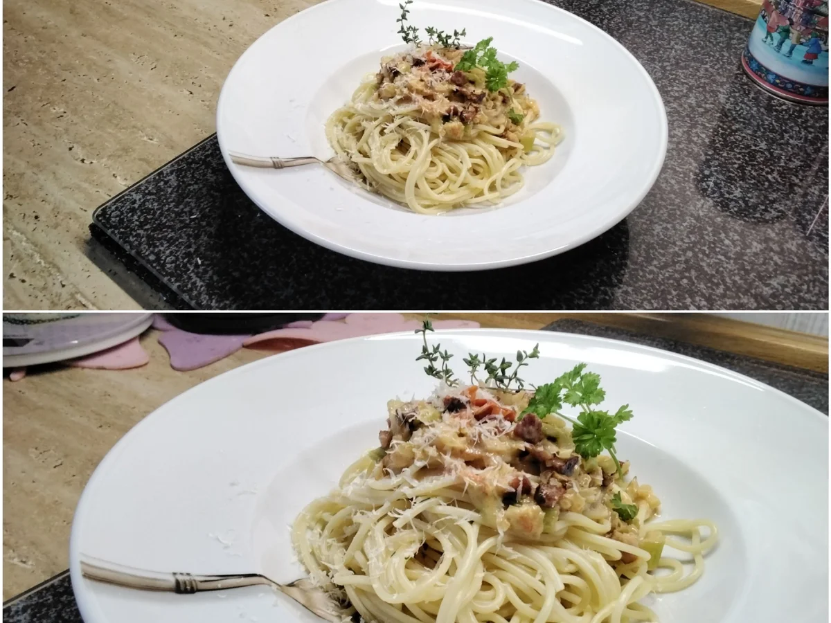 Spaghetti mit schwarzen Speck - Rezept - Bild Nr. 15432