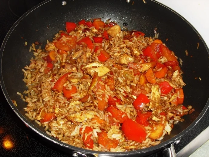 Rezept: Scharfe Reispfanne mit Hähnchen-zur kochbar Challenge Februar 2022 Bild Nr. 15428 Scharfe Reispfanne mit Hähnchen-zur kochbar Challenge Februar 2022 - Rezept - Bild Nr. 15428