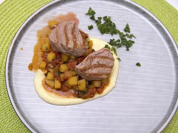Kalbsfilet auf Paprika-Kartoffel Sud - Rezept - Bild Nr. 2