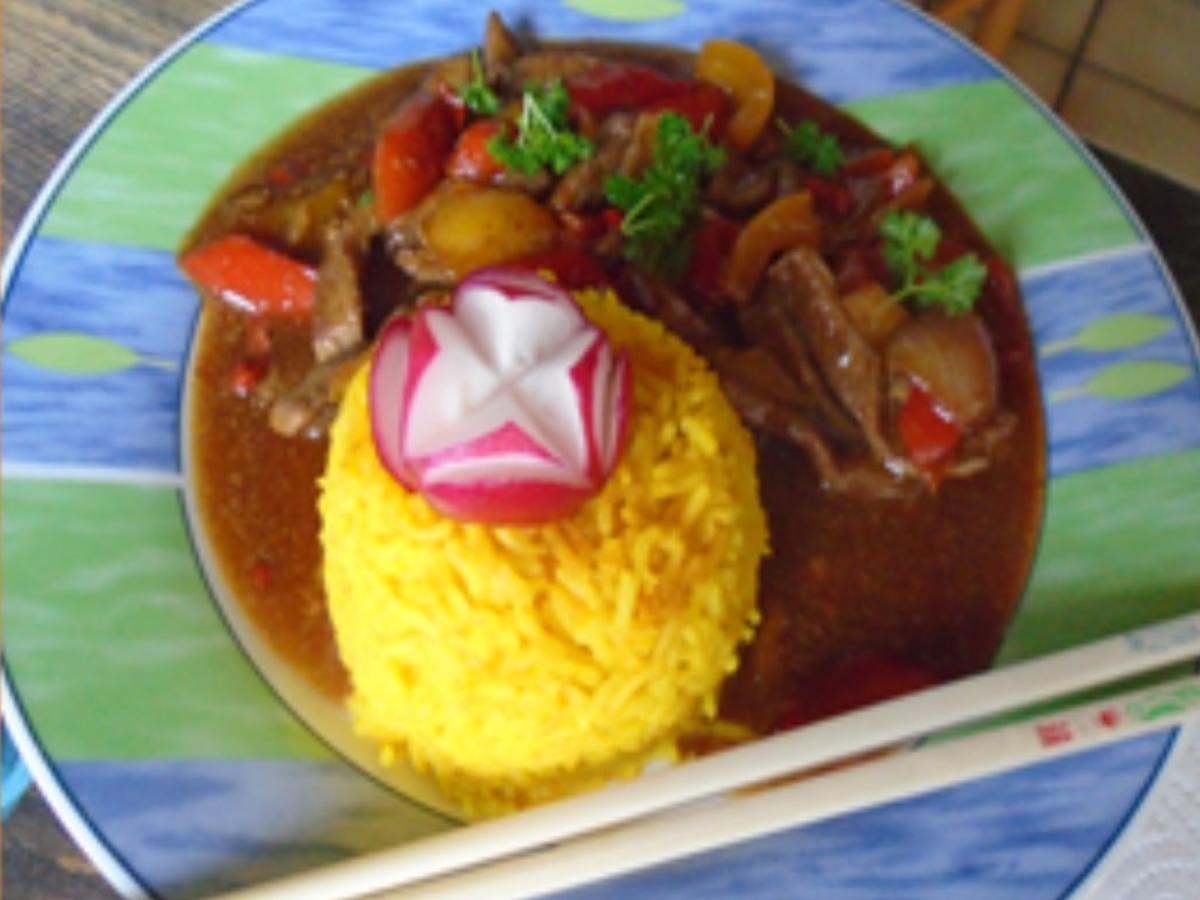 Minutensteak mit Paprika und Basmatireis - Rezept - Bild Nr. 15464