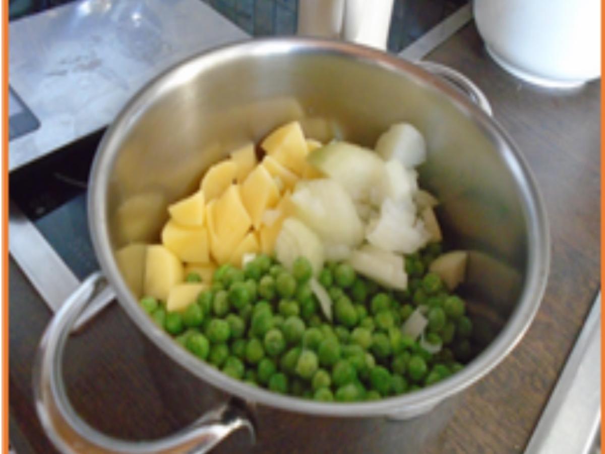 Erbsen-Kartoffel-Stampf mit Mais-Rührei - Rezept - Bild Nr. 4