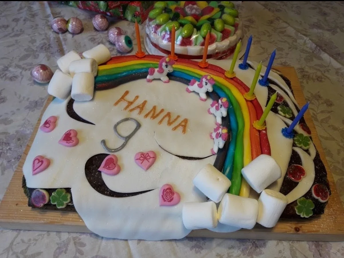 Einhorntorte mit Regenbogen - Rezept - Bild Nr. 15460