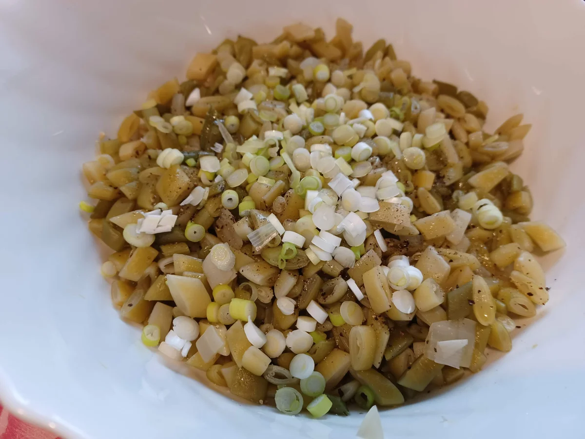 Rezept: Bohnensalat aus gelben und grünen Bohnen Bild Nr. 15453 Bohnensalat aus gelben und grünen Bohnen - Rezept - Bild Nr. 15453