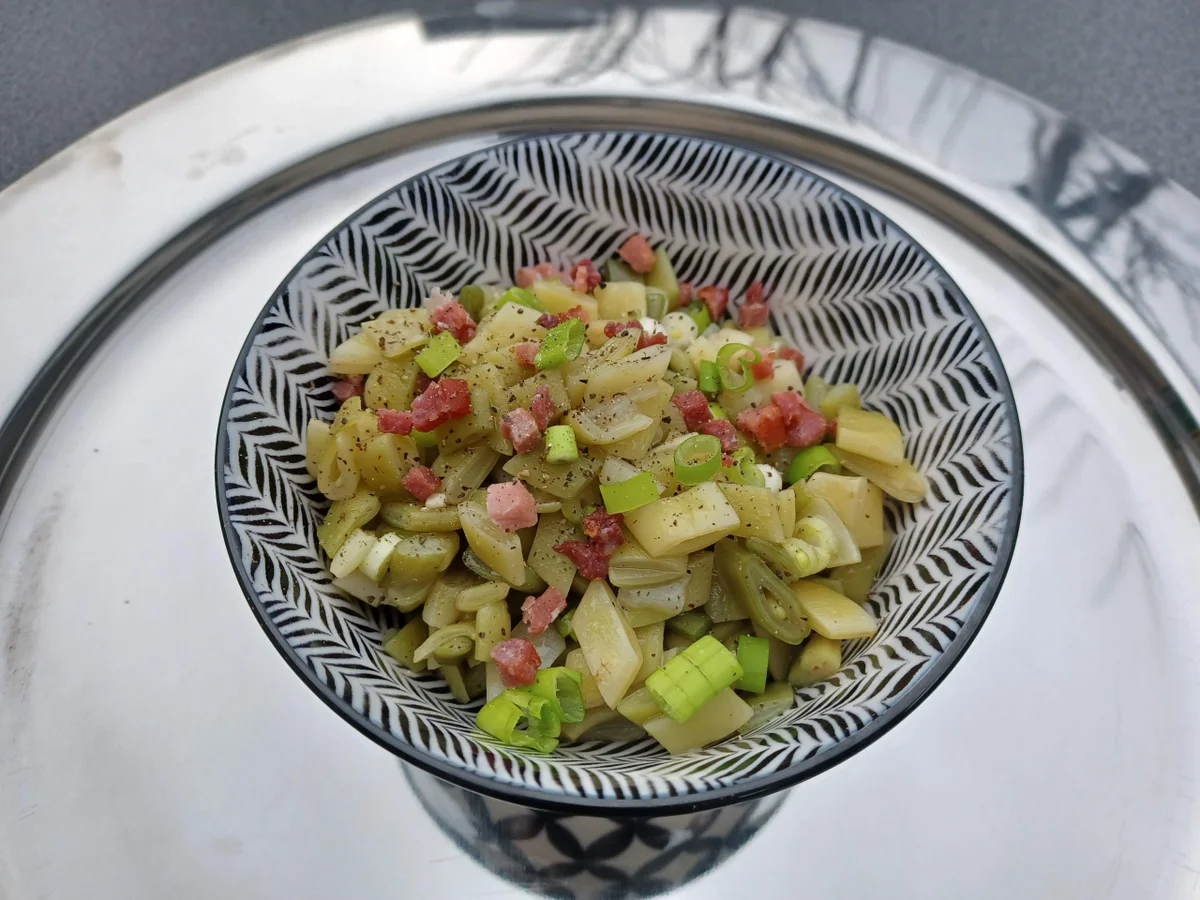 Rezept: Bohnensalat aus gelben und grünen Bohnen Bild Nr. 15455 Bohnensalat aus gelben und grünen Bohnen - Rezept - Bild Nr. 15455