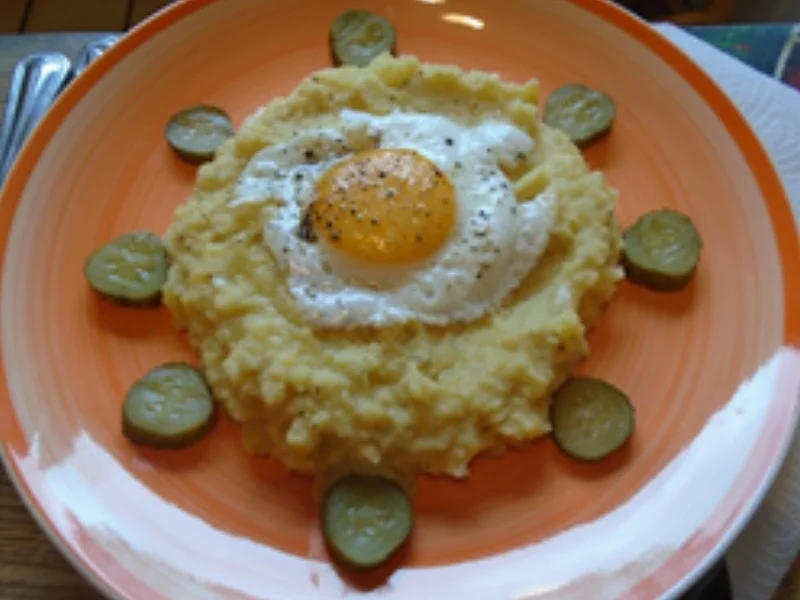 Linsen-Kartoffel-Stampf mit Spiegelei und Gewürzgurke - Rezept - Bild Nr. 8