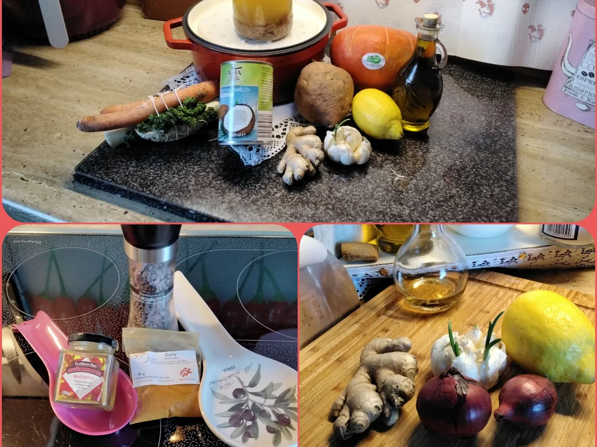 Kürbissuppe mit knusper Beilage+ Birne und Speck - Rezept - Bild Nr. 15462