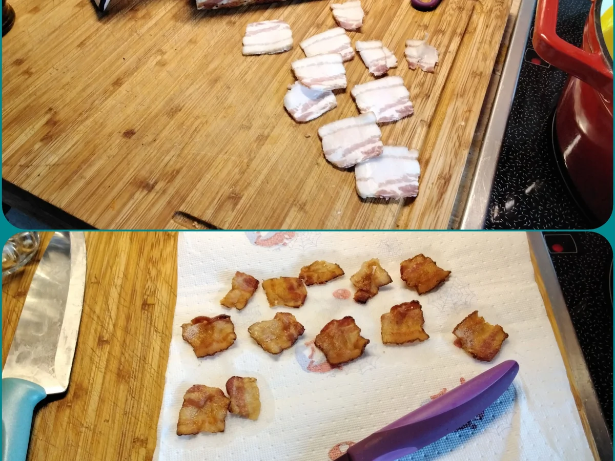 Kürbissuppe mit knusper Beilage+ Birne und Speck - Rezept - Bild Nr. 15471