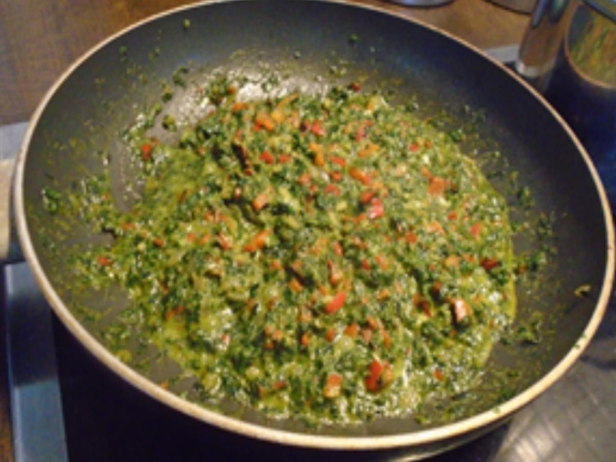 Paprika-Spinat-Gemüse mit Spiegelei und Kümmel-Drillingen - Rezept - Bild Nr. 13