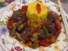 Schweinefleischbällchen mit Wok-Gemüse und gelben Basmatireis - Rezept - Bild Nr. 2
