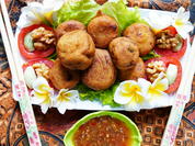 Gefüllte Auberginen im Teigmantel – Jiao Zan Qie Bing - Rezept - Bild Nr. 2